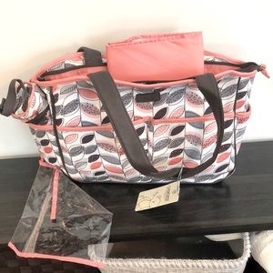 Brand New** Cherokee Diaper Bag Pink Grey